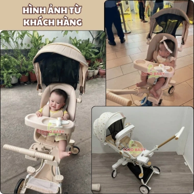 Xe đẩy gấp gọn cho bé M2 M9 K1 2 chiều 3 thuận, có khay ăn, mang đi xe máy, mẫu 2.024 550k