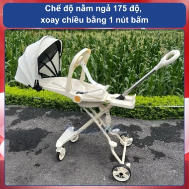 Xe đẩy gấp gọn cho bé sơ sinh M9 K8 K1, có khay ăn, đồ chơi nhạc, 0‑48 tháng - Giảm giá 550k