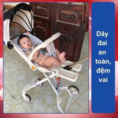 Xe đẩy gấp gọn cho bé sơ sinh M9 K8 K1, có khay ăn, đồ chơi nhạc, 0‑48 tháng - Giảm giá 550k