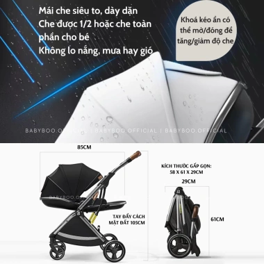Xe đẩy gấp gọn COBALLE đa năng, đảo chiều, màn che kín toàn thân, Bảo hành 2 năm - 2.58 triệu 9