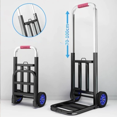 Xe Đẩy Gấp Gọn Đa Năng - Khung Thép Chịu Lực, Chống Gỉ, Kèm Dây Buộc, Hành Lý & Mua Sắm 4
