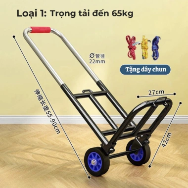 Xe Đẩy Gấp Gọn Đa Năng - Khung Thép Chịu Lực, Sơn Chống Gỉ, Tặng Dây Buộc, Giá 150.000₫