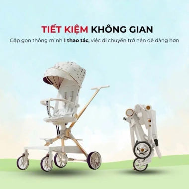 Xe đẩy gấp gọn du lịch G500 cho bé sơ sinh - 3 tư thế đảo chiều giảm xóc, tặng bàn ăn 6 Xe đẩy gấp gọn du lịch G500 cho bé sơ sinh - 3 tư thế đảo chiều giảm xóc, tặng bàn ăn 6