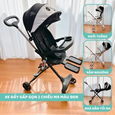 Xe Đẩy Gấp Gọn Du Lịch M9 Xoay 360 - Ngồi/Nằm/Ngả Lưng Tiện Lợi DINO.KID 800k