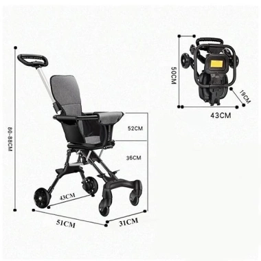 Xe Đẩy Gấp Gọn Forbic Cho Bé - Mái Che, Đệm Ngồi, Chính Hãng, Giá 349.999 VND 4