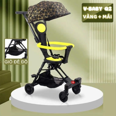 Xe Đẩy Gấp Gọn HỎA TỐC V-BABY Q2 Đảo Chiều Dây Khóa An Toàn Bệ Ngồi - 819k