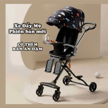 Xe đẩy gấp gọn M9 cho bé du lịch - 2 chỗ, có mái che, siêu nhẹ, giảm giá 599k
