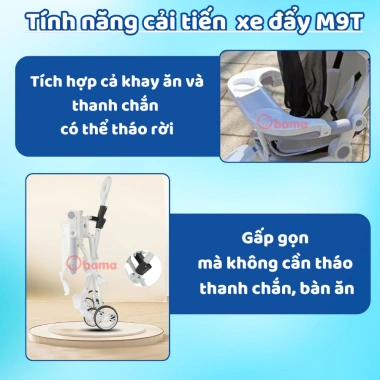 Xe đẩy gấp gọn OBAMA BABY M9/M8 2 chiều 3 tư thế cho bé 2‑6 tuổi - 490.000₫