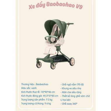 Xe đẩy gấp gọn V9 V18 BaoBãoHao - Thiết kế nhẹ, giá ưu đãi 1.790.000đ (giá gốc 2.201.700đ)