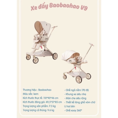 Xe đẩy gấp gọn V9 V18 BaoBãoHao - Thiết kế nhẹ, giá ưu đãi 1.790.000đ (giá gốc 2.201.700đ)