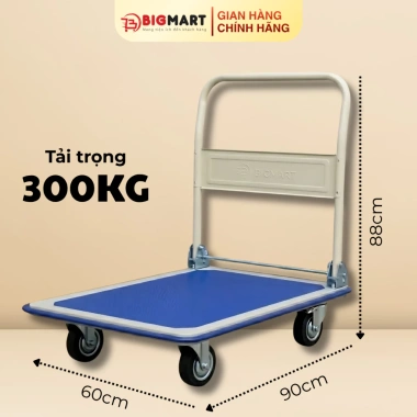 Xe đẩy hàng 150-300kg tay cầm gấp gọn, 4 bánh cao su, sàn thép - 584.800₫ 3 Xe đẩy hàng 150-300kg tay cầm gấp gọn, 4 bánh cao su, sàn thép - 584.800₫ 3