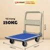 Xe đẩy hàng 150-300kg tay cầm gấp gọn, 4 bánh cao su, sàn thép - 584.800₫ 4