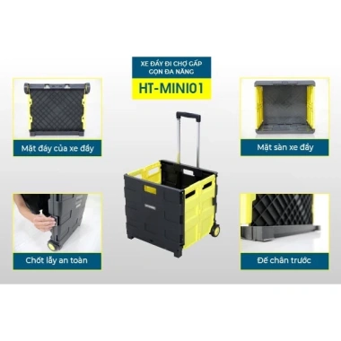 Xe đẩy hàng 2 bánh 40kg gấp gọn nhập khẩu ADVINDEQ HT-SP02 - Đa năng 60L kéo vali siêu nhẹ