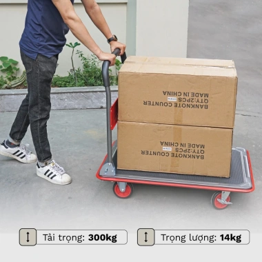 Xe đẩy hàng 4 bánh 300kg FUJIHOME nhập khẩu, gấp gọn, bánh cao su - 684.000đ