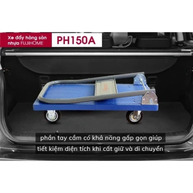 Xe đẩy hàng 4 bánh gấp gọn 100kg FUJIHOME, bánh cao su êm, kéo sàn nhựa thép - 684.000₫ 4