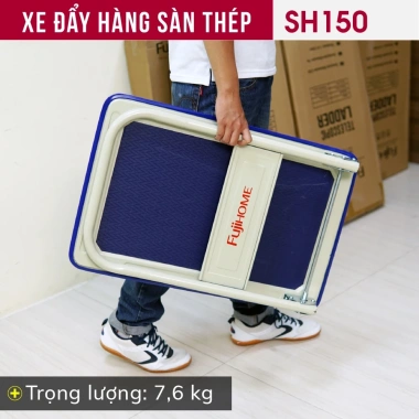 Xe đẩy hàng 4 bánh gấp gọn 200kg FUJIHOME, bánh cao su, chỉ 684.000₫