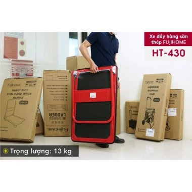 Xe đẩy hàng 4 bánh gấp gọn FUJIHOME 150‑300kg, bánh cao su siêu bền, chống ồn, đa năng - 684.000đ