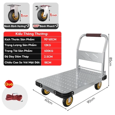 Xe đẩy hàng AURAWELL 200-800kg khung thép, bánh xe phổ thông/phanh, giá 649.000 10 Xe đẩy hàng AURAWELL 200-800kg khung thép, bánh xe phổ thông/phanh, giá 649.000 10