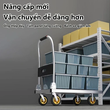 Xe đẩy hàng gấp gọn 600kg - Chống ồn siêu bền, tiện lợi, giá chỉ 359.000₫ 2