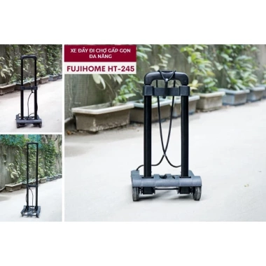 Xe đẩy hàng gấp gọn FUJIHOME HT-245 - Đi chợ, siêu thị, tặng dây buộc, BH 1 năm 4
