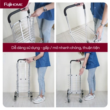 Xe đẩy hàng gấp gọn FUJIHOME SC-260NEW4 leo cầu thang 8 bánh siêu nhẹ 586.000₫ 8