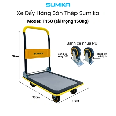 Xe đẩy hàng hóa SUMIKA T150 tải 150kg, tay cầm gập gọn - Giá ưu đãi 1.102.000₫ 5 Xe đẩy hàng hóa SUMIKA T150 tải 150kg, tay cầm gập gọn - Giá ưu đãi 1.102.000₫ 5