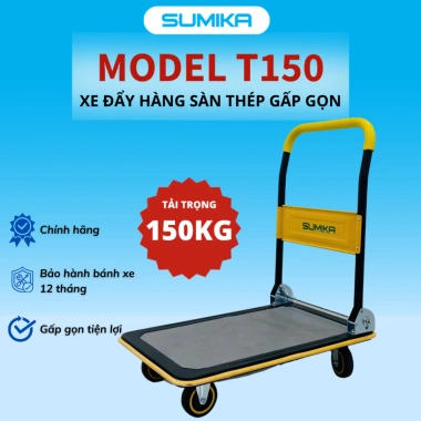 Xe đẩy hàng hóa SUMIKA T150 tải 150kg, tay cầm gập gọn - Giá ưu đãi 1.102.000₫