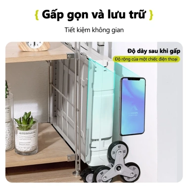 Xe đẩy hàng nhẹ, khóa an toàn, bánh xe đổi hướng, không gian rộng rãi - Giá ưu đãi 658.000₫