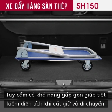 Xe đẩy hàng sàn thép 4 bánh FUJIHOME SH150 - Tải 100kg, bảo hành 12 tháng, 684.000₫