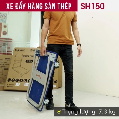 Xe đẩy hàng sàn thép 4 bánh FUJIHOME SH150 - Tải 100kg, bảo hành 12 tháng, 684.000₫