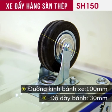 Xe đẩy hàng sàn thép 4 bánh FUJIHOME SH150 - Tải 100kg, bảo hành 12 tháng, 684.000₫