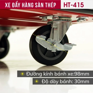 Xe đẩy hàng sàn thép FUJIHOME HT-415 150kg, nhập khẩu, chắc chắn gấp gọn, giảm 23%