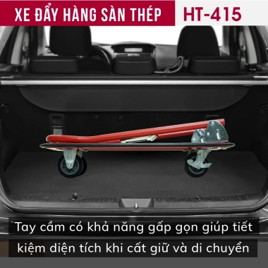 Xe đẩy hàng sàn thép FUJIHOME HT-415 150kg, nhập khẩu, chắc chắn gấp gọn, giảm 23%