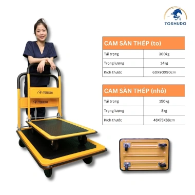 Xe Đẩy Hàng TOSHUDO Thép Bánh Xe Chống Ồn, Tải Trọng 300kg, Gấp Gọn Tiện Lợi