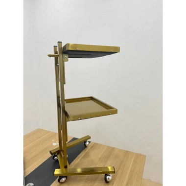 Xe Đẩy Inox Mạ Vàng Spa Gấp Gọn - Cao Cấp, Tiện Lợi, Giá ưu đãi 798k 5
