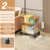 Xe đẩy kệ nhựa trong suốt 2-4 tầng, bánh xe, bảo quản đồ ăn nhẹ - 99.000₫ 10