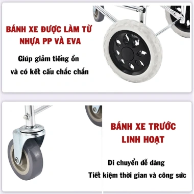 Xe Đẩy & Kéo Đi Chợ Black - Giỏ Hàng Siêu Đẹp, Siêu Bền, Giá 99.000đ giảm từ 128.700đ 5