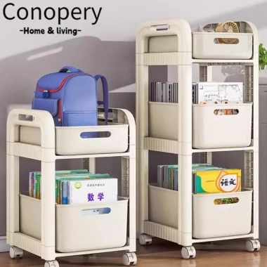 Xe đẩy lưu trữ CONOPERY 2-3 tầng di động 4 bánh - Kệ sách đa năng, dung tích lớn, giá 259.270₫