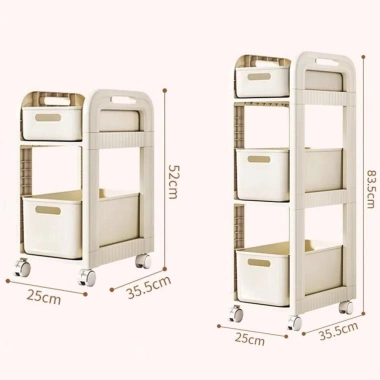 Xe đẩy lưu trữ MILTER 4 bánh đa năng 2-3 tầng, kệ sách dung tích lớn - 262.350₫ 2