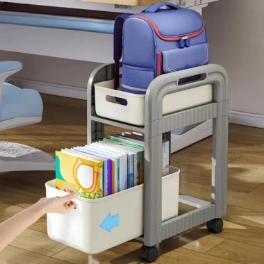 Xe đẩy lưu trữ MILTER 4 bánh đa năng 2-3 tầng, kệ sách dung tích lớn - 262.350₫ 3