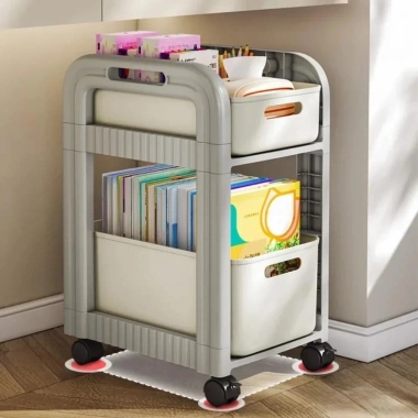 Xe đẩy lưu trữ MILTER 4 bánh đa năng 2-3 tầng, kệ sách dung tích lớn - 262.350₫