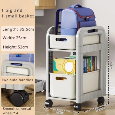 Xe đẩy lưu trữ MILTER 4 bánh đa năng 2-3 tầng, kệ sách dung tích lớn - 262.350₫ 10
