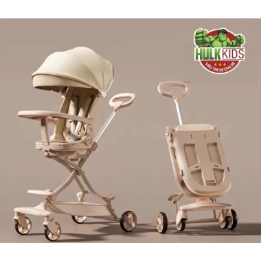 Xe đẩy M-10 nâng cấp bé sơ sinh kèm bàn ăn dặm, gập gọn, đảo chiều Hulk Kids 795k