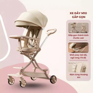 Xe Đẩy M10 Bé Sơ Sinh - Đảo Chiều 360 độ, Ngả Lưng 175 độ, Bàn Ăn - CORGI.MALL 8 Xe Đẩy M10 Bé Sơ Sinh - Đảo Chiều 360 độ, Ngả Lưng 175 độ, Bàn Ăn - CORGI.MALL 8