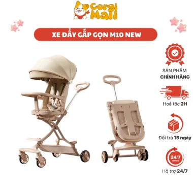Xe Đẩy M10 cho bé sơ sinh, bàn ăn dặm, đảo chiều gấp gọn - CORGI.MALL