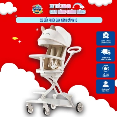 Xe đẩy M10 nâng cấp đa màu kèm bàn ăn dặm đảo chiều gấp gọn Giá chỉ 1,200,000 VND