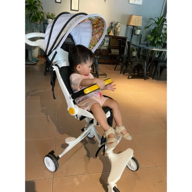 Xe đẩy M9 2 chiều 3 tư thế ngả sâu, giảm sóc, kèm đệm và mái che - Kho sỉ 585k