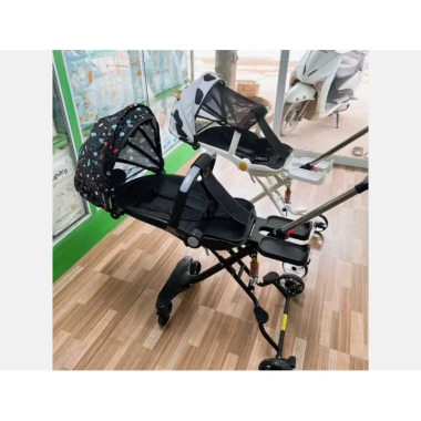Xe đẩy M9 nâng cấp mới - giảm sóc, màn che, kệ chân - Giá 485.000₫ 6