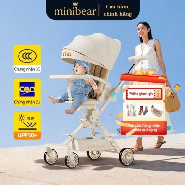 Xe Đẩy MiniBear PRO M1 Nhật Bản - Khung chắc chắn, gấp gọn, bé 0-6 tuổi, giảm 20%