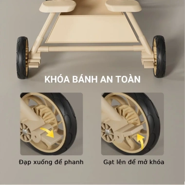 Xe Đẩy MiniBear PRO M1 Nhật Bản - Khung chắc chắn, gấp gọn, bé 0-6 tuổi, giảm 20%